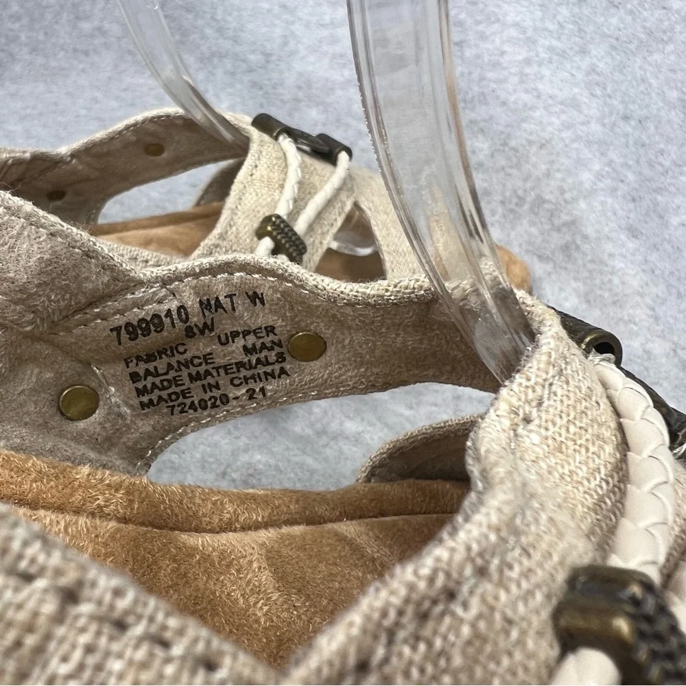 Minnetonka Womens 8 Wide Silvie Slingback Sandals Western Boho Natural Vegan New - Picture 7 of 12